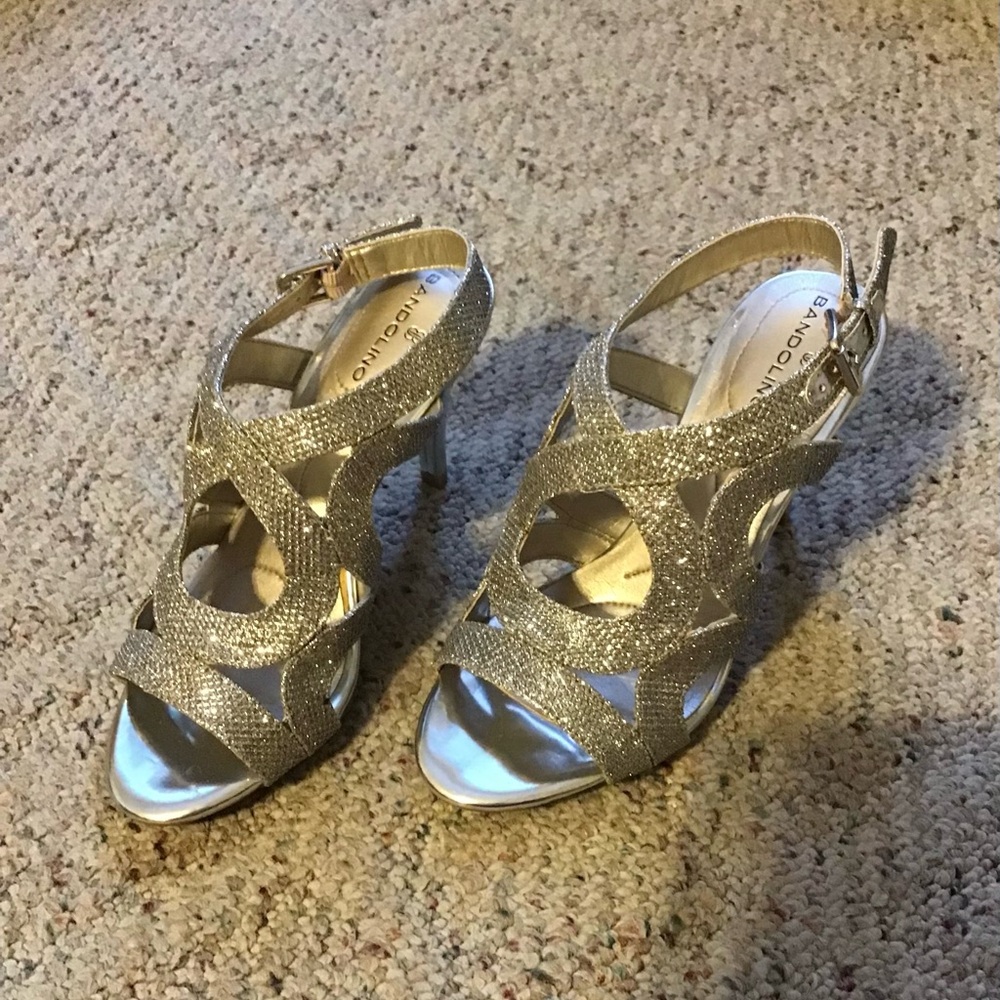 Bandolino Silver Strappy Heels for Special Occasions